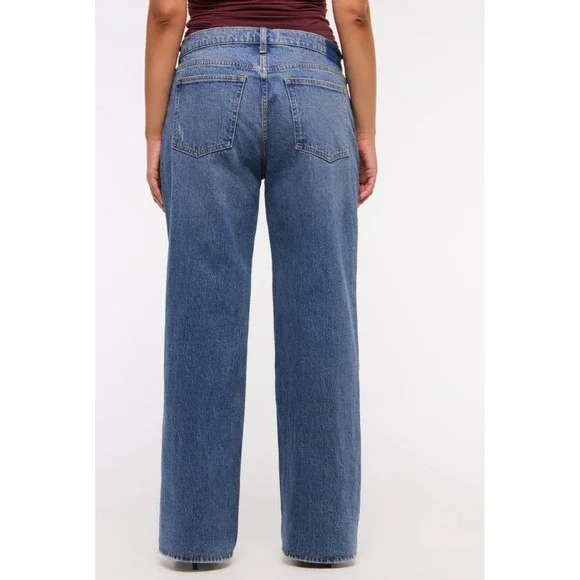 Abercrombie & Fitch Jeans Womens 26 Low Rise Baggy Straight Leg Denim Casual - Picture 2 of 11